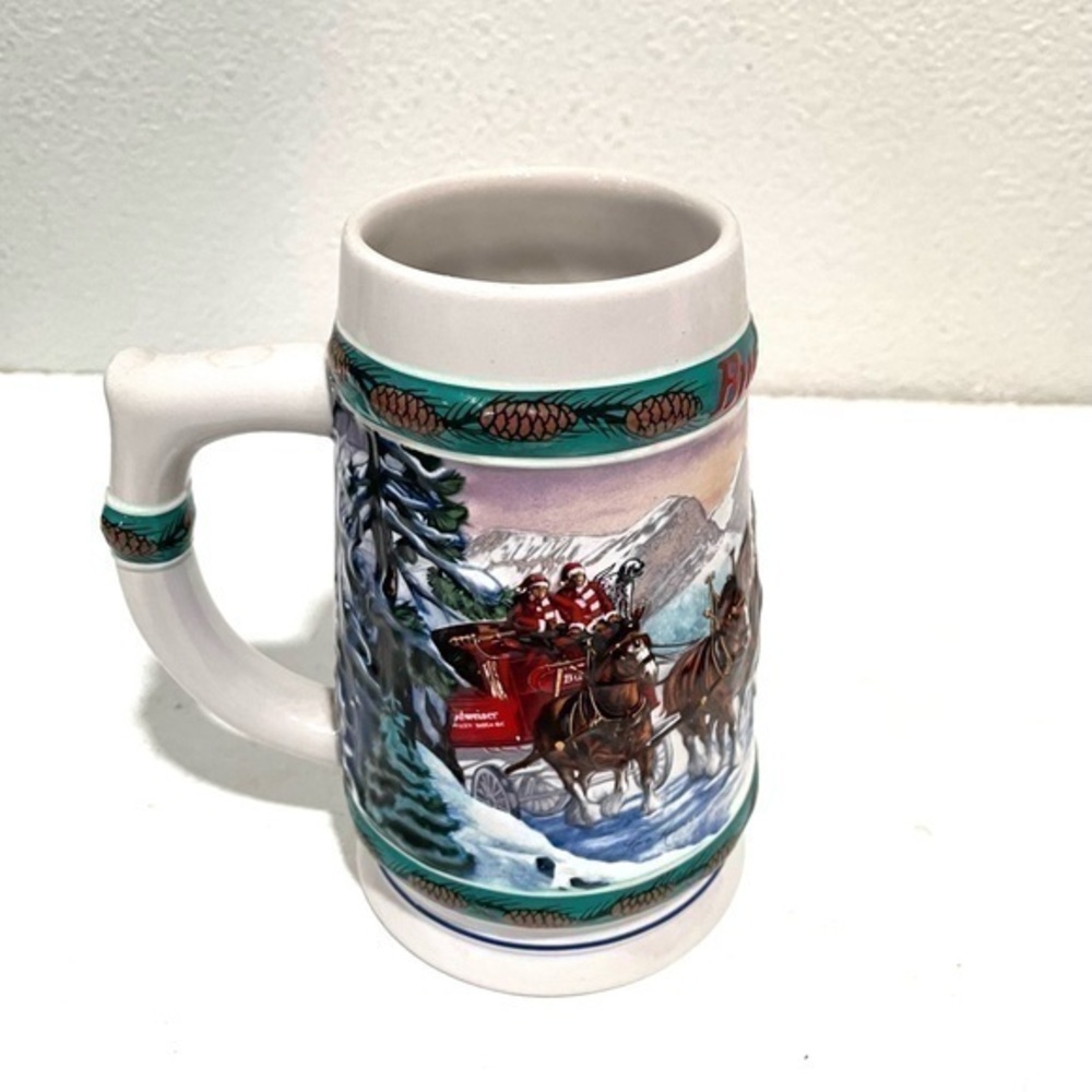 BUDWEISER 1993 holiday stein collection special delivery beer mug